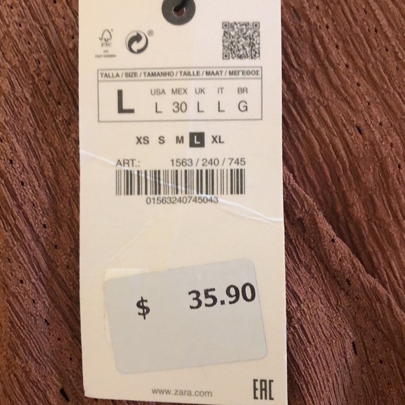 Zara size large top new with tags. Brown. - Picture 6 of 6